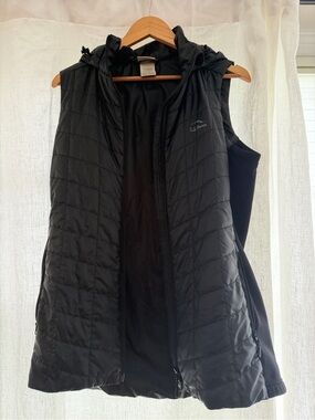 L.L. Bean Black Quilted Hooded Vest